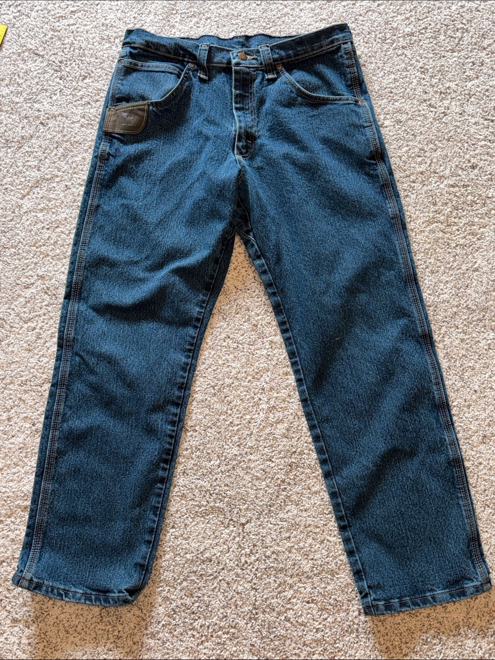 Wrangler Riggs Workwear Dark Blue Relaxed Fit Jeans 32 X 30